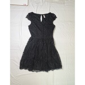 Womens Xhilaration Juniors short sleeve dress. Long, lace. Size XS, Black
